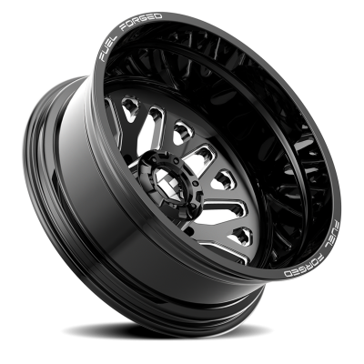 Dually Wheels 20X8.25 FF19D Dually DE19 BK 10 On 225 Gloss Black Milled 170.1 Bore -202 Offset Outer Dually Fuel Off Road Wheels