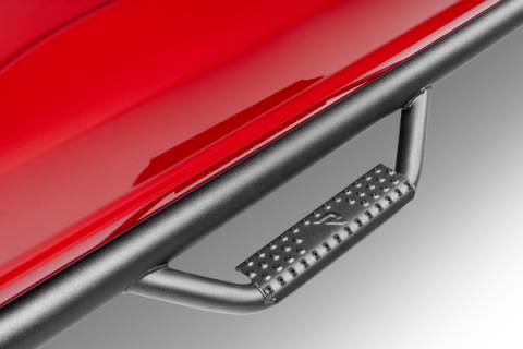 Nerf Step Bar Wheel-to-Wheel with Bed Access (3 Steps per Side) 3 Inch Main Tube Diameter 2015-2025 Ford F-150 5 Foot 7 Inch SuperCrew Textured Black NFab