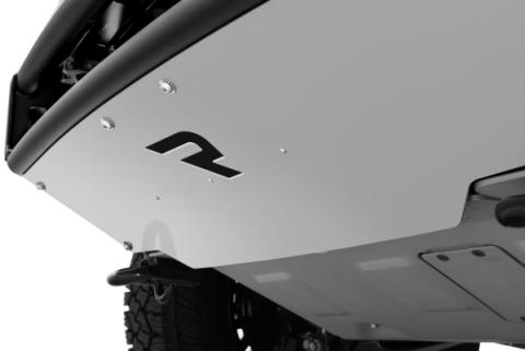 M-RDS Front Bumper Pre-Runner Radius Style 1 Piece with Integrated Brushed Aluminum Skid Plate 1.75 in 0.095 in Wall Tubing 2017-2022 Ford F-250/350 Textured Black NFab