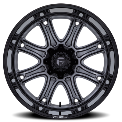 Aluminum Wheels 22X9 Darkstar FC853AB 8 On 180 Matte Gunmetal Gray/Black Lip 124.2 Bore 1 Offset Fuel Off Road Wheels