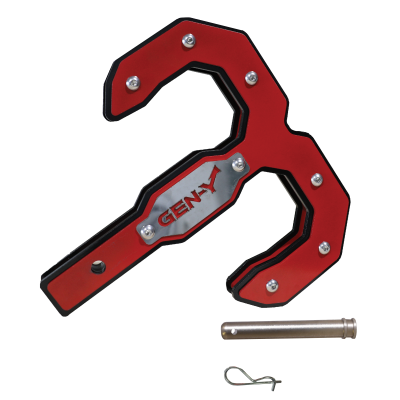 Hulk 2.5 32K Tow Hook Black/Red 2.5 Inch Shank with GH-097 Pin &amp; GH-011 Twist Clip Gen Y Hitch