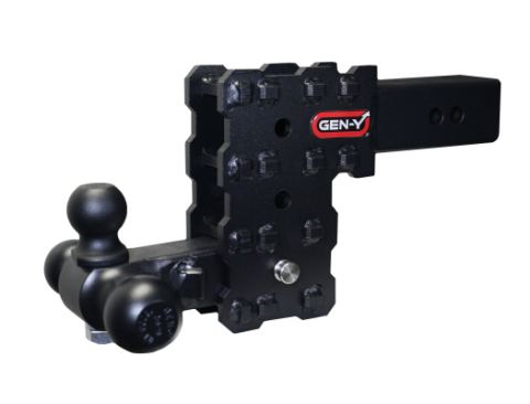 Phantom X 2.5 Inch Solid Shank 5 Inch Drop 1.6K TW 16K Hitch &amp; GH-052 Tri-Ball Mount Gen Y Hitch