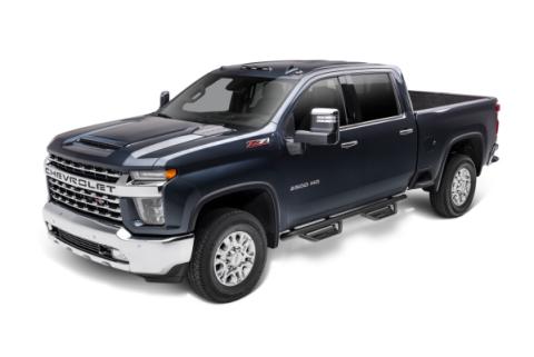 Podium Step LG Cab Length (2 Steps per Side) 3 Inch Main Tube Diameter 2019 (New Body Style)-2025 Chevy Silverado/GMC Sierra 1500/2020-2025 2500 HD/3500 HD Crew Cab Textured Black NFab