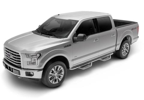 Podium Step SS Cab Length (2 Steps per Side) 3 Inch Main Tube Diameter 2009-2014 Ford F-150 SuperCrew Polished Stainless NFab