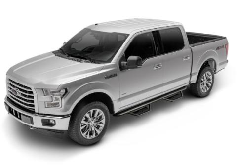 Podium Step LG Cab Length (2 Steps per Side) 3 Inch Main Tube Diameter 1999-2016 Ford F-250/350/450/550 Crew Cab Textured Black NFab