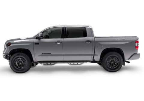 Podium Step SS Cab Length (2 Steps per Side) 3 Inch Main Tube Diameter 2022-2025 Toyota Tundra CrewMax Polished Stainless NFab