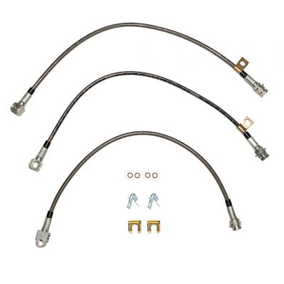 95-99 GMC / Chevy Suburban 2500 7.4l, Brake Hose Kit Braided Flex Hose Fine Lines