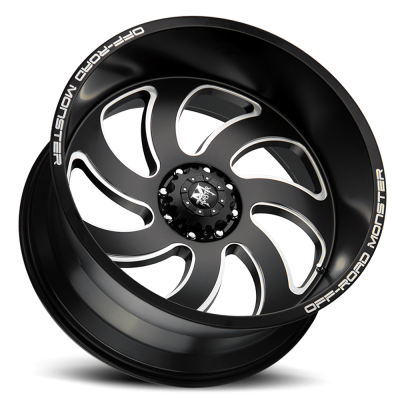 Aluminum Wheels 24x12 M07 BML Series Milled Flat Matte Black 6 On 139.7 Bolt Pattern -44 Offset Off Road Monster