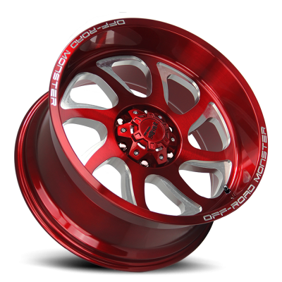Aluminum Wheels 22x12 M22 R Series Candy Red 8 On 170 Bolt Pattern -44 Offset Off Road Monster