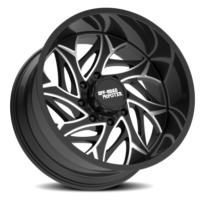 Aluminum Wheels 20x10 M28 GBML Series Milled Gloss Black 8 On 180 Bolt Pattern -19 Offset Off Road Monster