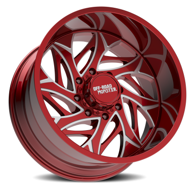 Aluminum Wheels 24x14 M28 RML Series Milled Candy Red 8 On 180 Bolt Pattern -76 Offset Off Road Monster