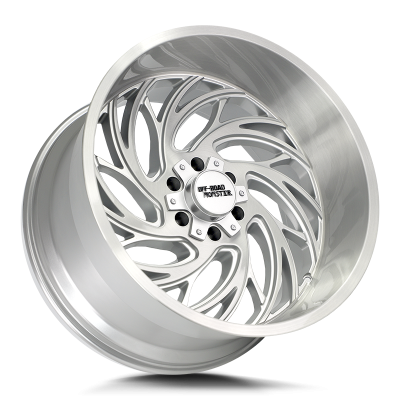 Aluminum Wheels 20x10 M29 BFS Series Brushed Face Silver 8 On 180 Bolt Pattern -19 Offset Off Road Monster