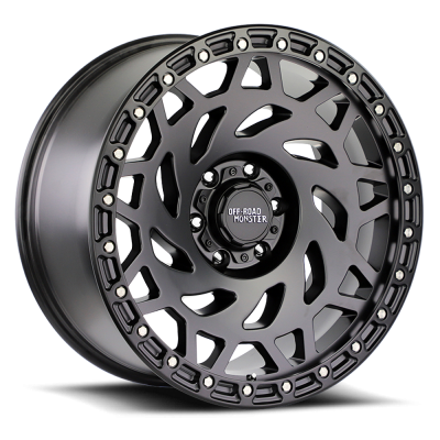 Aluminum Wheels 20x9.5 M50 GBBR Series Gloss Black/Black Ring 8 On 180 Bolt Pattern -12 Offset Off Road Monster
