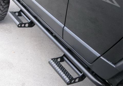 RKR Step System Cab Length (2 Step Mounts/2 Steps per Side) 1.75 Inch Rails 2017-2024 Nissan Titan/2016-2024 Titan XD Crew Cab Textured Black NFab