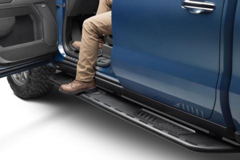 Roan Running Board Cab Length (2 Steps per Side) 2019 (New Body Style)-2025 Chevy Silverado/GMC Sierra 1500/2020-2025 2500 HD/3500 HD Crew Cab Textured Black NFab