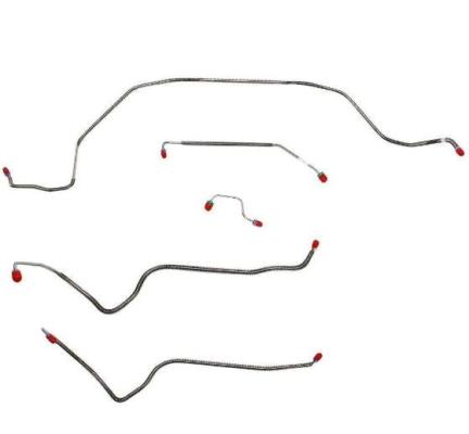 Front Brake Line Kit For 89-94 Nissan w/ ABS 5 Set Stainless Fine Lines