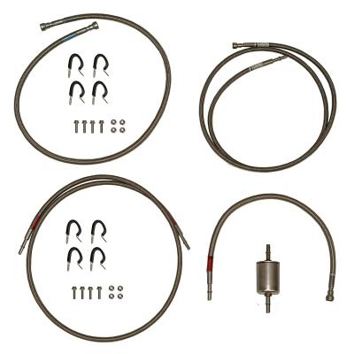 01-03 GM GM 2500hd / 3500 Reg Cab Gas Engine, Quick Fix Fuel Line Kit Braided Stainless Fine Lines