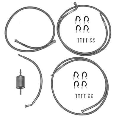 00-03 GM 1500 Full Size Suv With Fuel Filter / Non-Flex Fuel Quick Fix Fuel Line Kit Braided Stainless Fine Lines