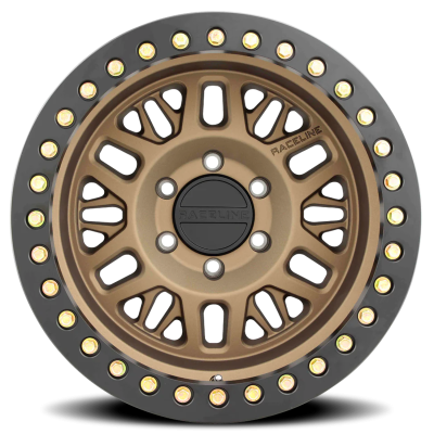 Aluminum Wheels 17x9 Ryno Cast Beadlock RT951BZ Textured Matte Bronze Black Beadlock Ring -38 Offset 8 on 165.1 Bolt Pattern 130.8 Bore Raceline