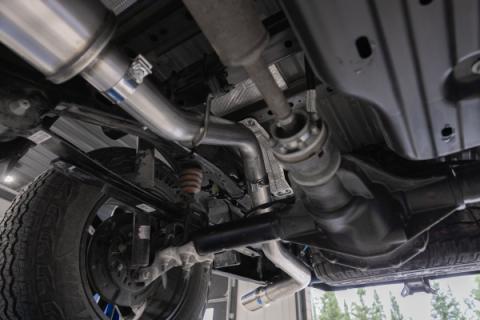 2024-Up Ford Ranger 2.3L Ecoboost Armor BLK Black-Coated Aluminized Steel 3-Inch Cat-Back Single Side Exit with Black Tip MBRP