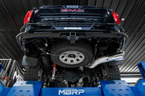 2020-2023 Chevrolet/GMC 2500/3500 HD 6.6L Duramax EC/CC Armor Lite Aluminized Steel 5 Inch Filter Back Single Side Exit MBRP