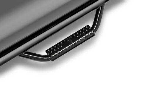 Nerf Step Bar Wheel-to-Wheel without Bed Access (2 Steps per Side) 3 Inch Main Tube Diameter 2007-2021 Toyota Tundra 5 Foot 6 Bed CrewMax Gloss Black NFab