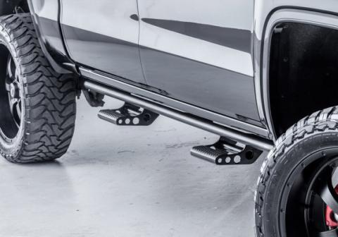 RKR Rock Rails Cab Length (2 Steps per Side) 2016-2023 Toyota Tacoma Double Cab Textured Black NFab