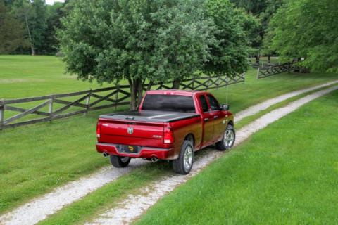 Tonneau Cover Elite 2019-2024 (New Body Style) Ram 1500 6 Foot 4 Inch Bed, Quad/Mega With Single Rear Wheels Without RamBox Without Multifunction Tailgate Black Textured UnderCover