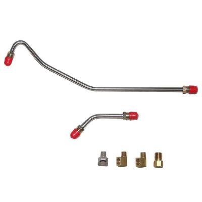 Pump to Carburetor Fuel Line For 63-65 Chevy Corvette 327CID 340HP 4BBL Pump to Carb Fuel Lines 2 Lines and 4 Fittings Stainless Fine Lines