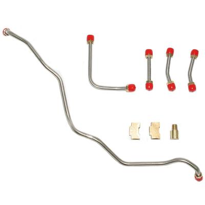 Pump to Carburetor Fuel Line For 67 Chevy Corvette 427CID 400/435 HP 3x2 BBL Holley 5 Lines and 2 Brass Tee Fittings Steel Fine Lines