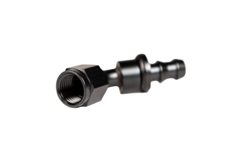 -8 45 Degree to Hose Barb Black Fleece Performance