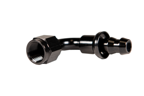 -10 90 Deg to Hose Barb Black Fleece Performance