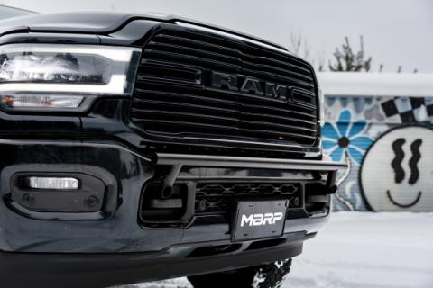 2019-Up Ram 2500 Black-Coated Bumper Light Mounting Bar MBRP