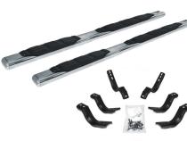 5 Inch 1000 Series Side Steps with Mounting Brackets Kit Polished Stainless Steel 2004-2014 Ford F-150 Go Rhino