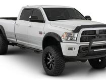 Black Max Coverage Pocket/Rivet Style Smooth Finish 4-Piece Fender Flare Set For 2009-2014 Ford F150 (Excludes Raptor) Bushwacker