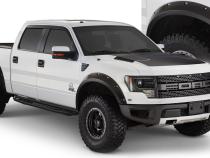 Black Pocket/Rivet Style Smooth Finish 4-Piece Fender Flare Set For 2010-2014 Ford Raptor Bushwacker