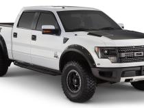 Black Pocket/Rivet Style Smooth Finish 4-Piece Fender Flare Set For 2010-2014 Ford Raptor Bushwacker