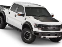 Black Pocket/Rivet Style Smooth Finish 4-Piece Fender Flare Set For 2010-2014 Ford Raptor Bushwacker