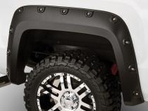 Black Boss Pocket/Rivet Style Smooth Finish 4-Piece Fender Flare Set For 2007-2013 GMC Sierra 1500 Fits 78.7/97.6 Inch Bed Bushwacker