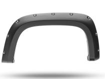 Black Pocket/Rivet Style Smooth Finish 4-Piece Fender Flare Set For 2021-2022 Chevrolet Colorado 74.0 In Bed Bushwacker