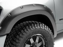 Black Pocket/Rivet Style Smooth Finish Front Fender Flares For 2019-2022 Ram 1500 Will Not Fit Rebel And Trx Models Bushwacker