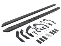 RB10 Slim Line Running Boards 80 Inch With Mounting Brackets Curved Textured Black 2015-2019 Silverado/Sierra 2500 HD Go Rhino