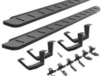 RB10 Running Boards With Mounting Brackets &amp;amp; 2 Pairs of Drop Steps Kit Textured Black 2014-2018 Silverado/Sierra 1500/2500 HD Go Rhino
