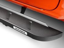RB10 Slim Line Running Boards 87 Inch With Mounting Brackets Curved Textured Black 2015-2019 Silverado/Sierra 2500 HD Go Rhino