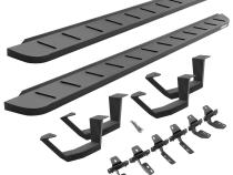 RB10 Running Boards With Mounting Brackets &amp;amp; 2 Pairs of Drop Steps Kit Textured Black 2015-2018 Ram 1500 Go Rhino