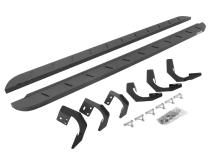 RB10 Slim Line Running Boards With Mounting Brackets Curved Protective Bedliner Coating 2015-2018 Ram 1500 Go Rhino