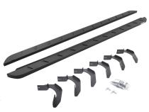 RB10 Slim Line Running Boards With Mounting Brackets Curved Textured Black 2005-2026 Nissan Frontier Go Rhino