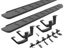 RB10 Running Boards With Mounting Brackets &amp;amp; 2 Pairs of Drop Steps Kit Protective Bedliner Coating 2020-2025 Jeep Gladiator Go Rhino