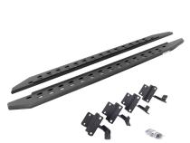 RB10 Slim Line Running Boards With Mounting Brackets Angled Protective Bedliner Coating 2015-2026 Ford F-150/ F-250/F-350 Extended Cab Go Rhino