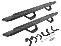 RB30 Running Boards with Mounting Brackets &amp;amp; 2 Pairs of Drops Steps Kit Textured Black 2015-2018 Ram 1500 Extended Cab Go Rhino